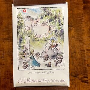 Collectable Clos Du Val Wine Print by Ronald Searle